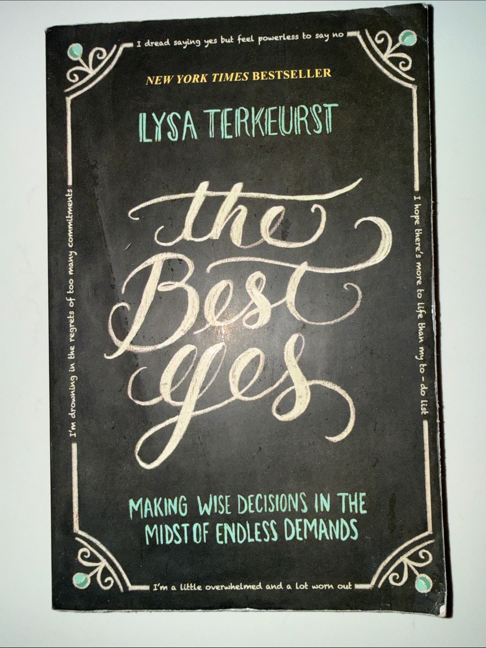 The Best Yes by Lysa TerKeurst - Black & Teal Paperback book